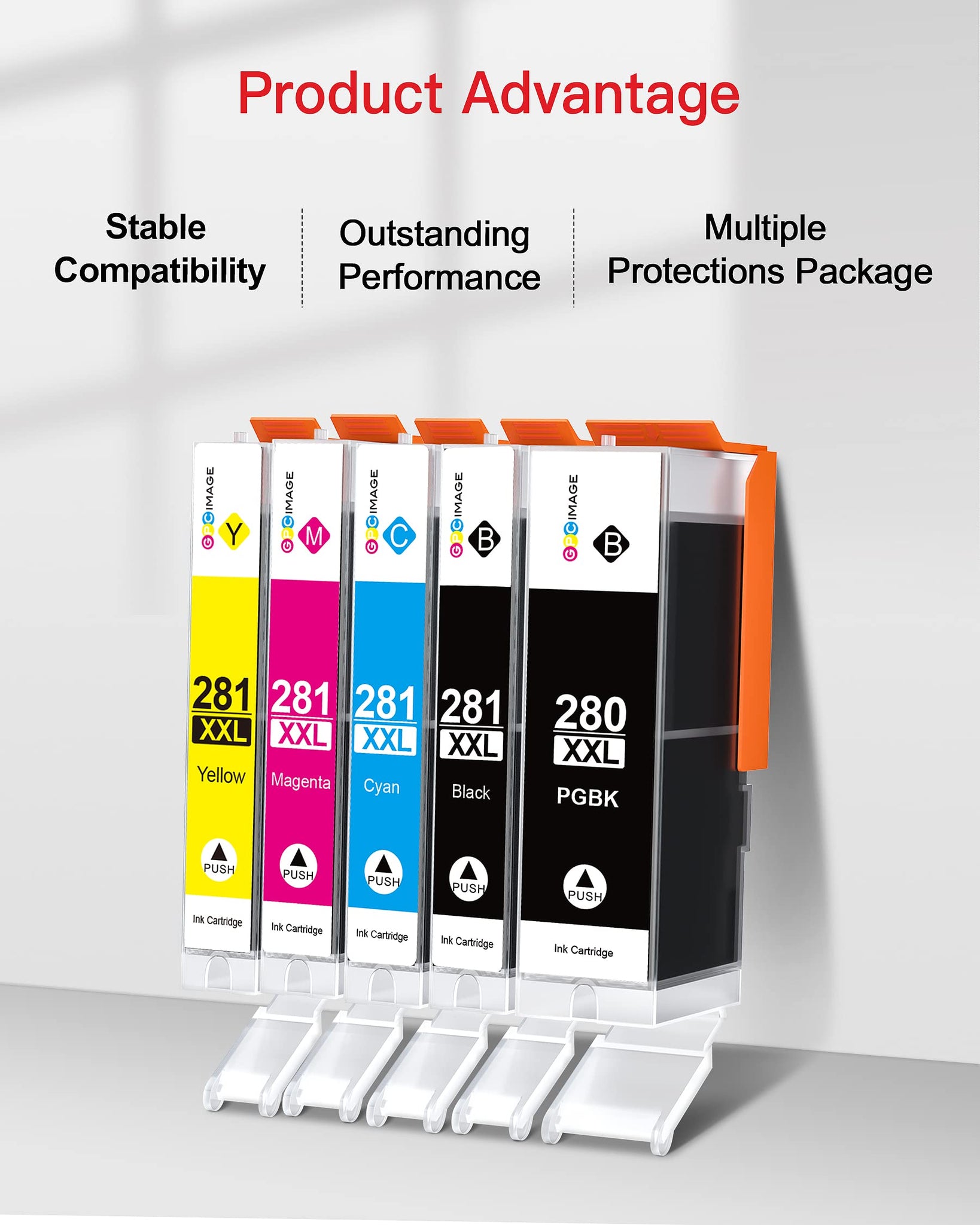 Pack de 5 Cartouches d'Encre Noire Compatible avec Canon PIXMA TR7550  TR8550 TS615 TS6151 TS8150 TS8151 - IUBEST